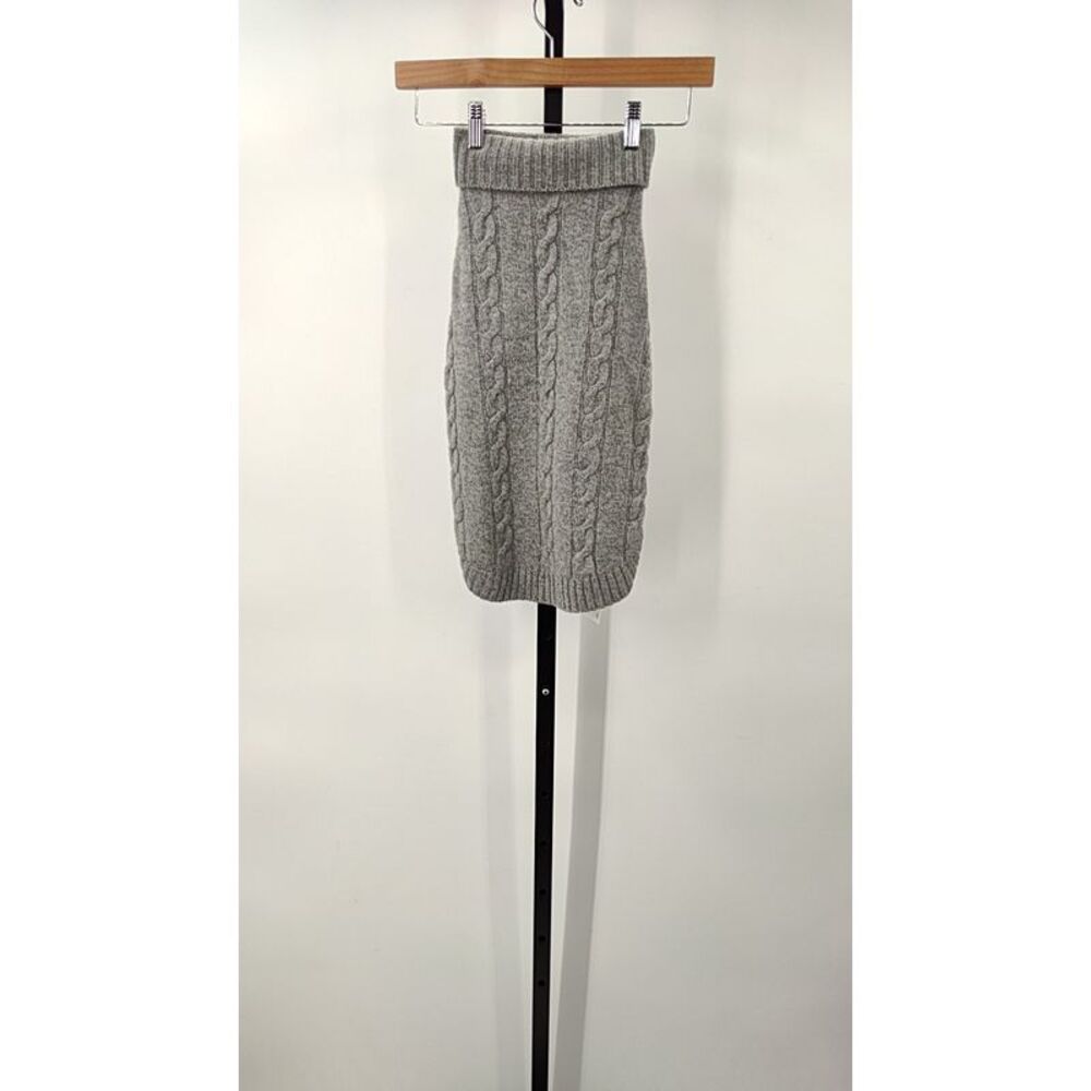 Quince Home Mongolian Cashmere Cable Knit Dog Sweater Heather Grey XL